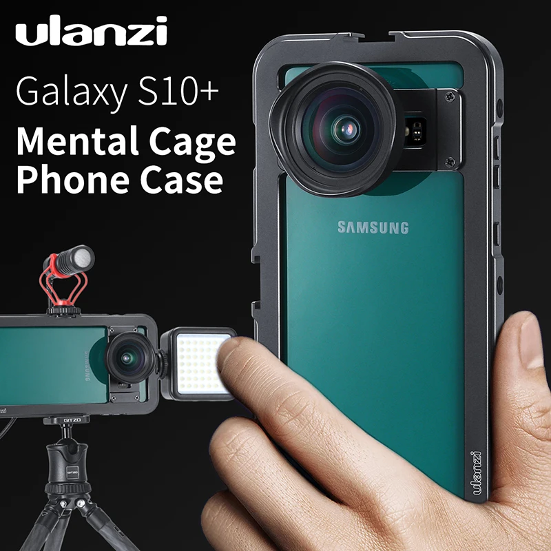 Ulanzi Вертикальная съемка Vlog металлическая клетка для samsung S10 Plus Магнитный чехол с