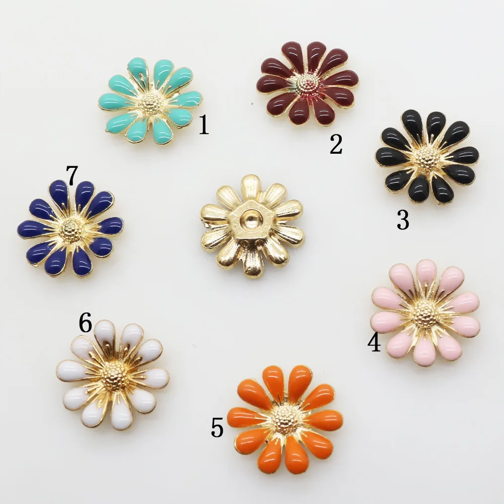 

Hot Sale 10pcs/lot 19mm Metal Flower More Colors Aolly Pendant Jewelry Findings Accessories Components for Jewelry Making