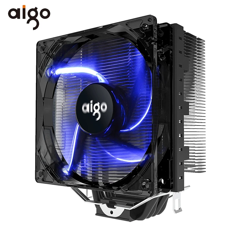 Кулер для процессора Aigo 4 тепловых трубки кулер AMD Intel 775/115/AM3/AM4 Синий светодиодный