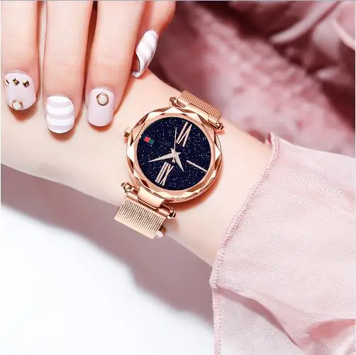 Часы наручные женские с магнитной пряжкой роскошные модные повседневные