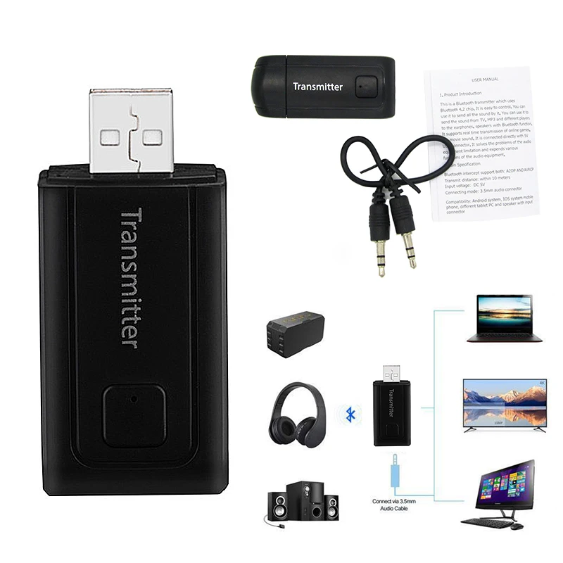 Беспроводной Bluetooth передатчик приемник Мини аудио для MP3 MP4 TV PC Phone Y1X2 стерео