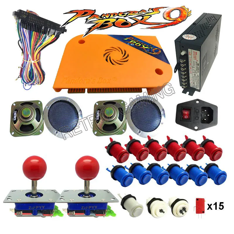 short zippy joystick DIY Pandora box 9 1500 В 1 Аркадный Игровой шкаф машина с доской jamma комплект с Happ джойстиком Кнопка питания динамик - Цвет: short zippy joystick