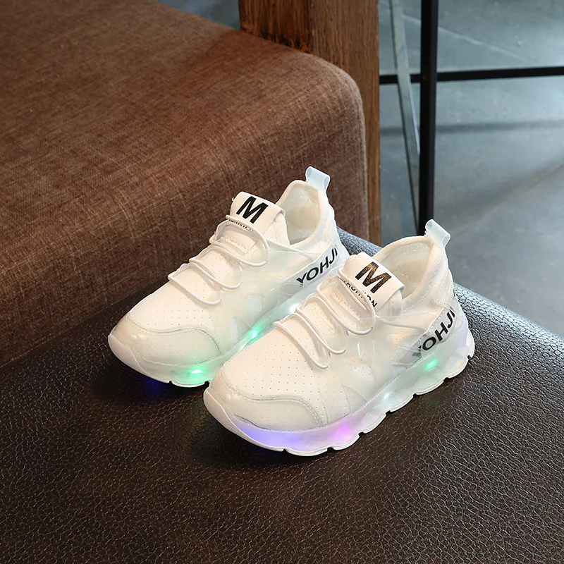Кроссовки Детские сетчатые со светодиодной подсветкой модная повседневная