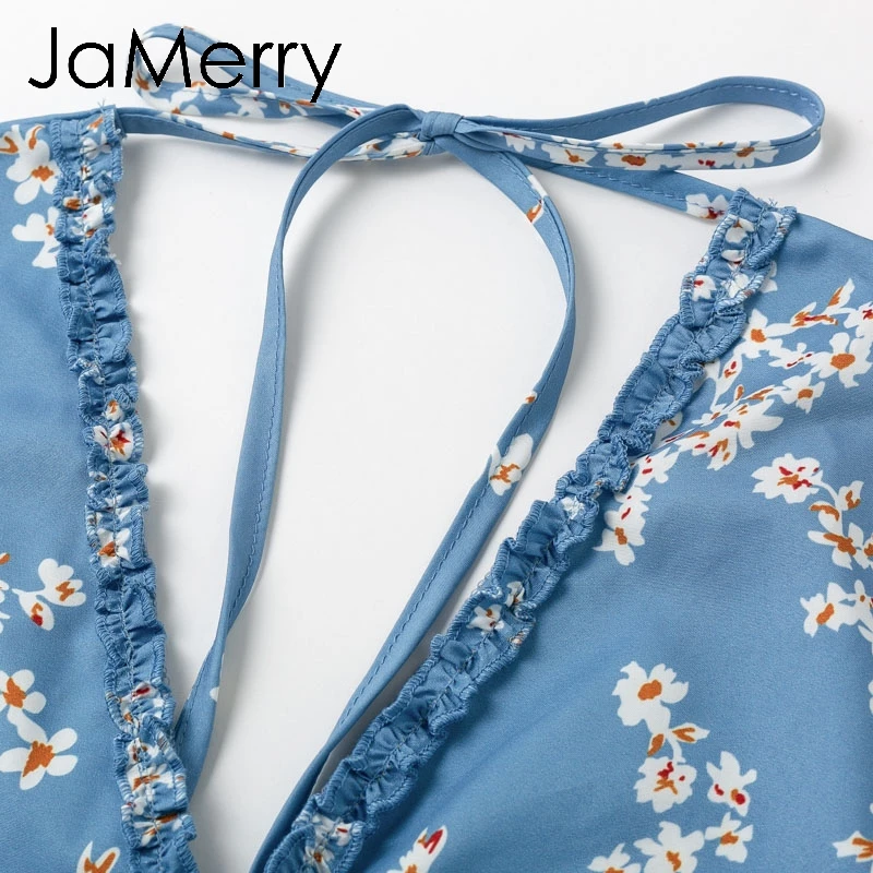 JaMerry винтажный богемный цветочный принт женский комбинезон Элегантный boho