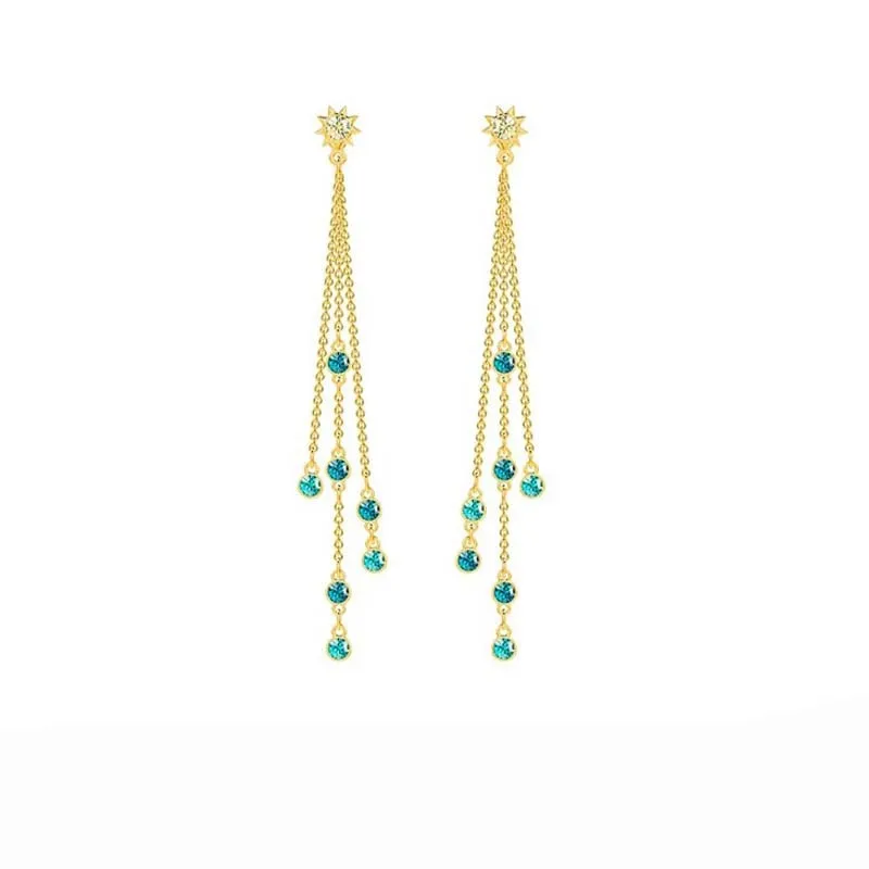 

Sea Blue Eardrop Bohemian Liusu Drop Earrings Earline For Woman Jewellery Fine Jewelry New