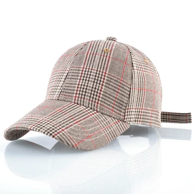 TQMSMY Классическая Клетчатая Мужская бейсболка для женщин и мужчин snapback шапки casquette наружная летняя бейсболка TMBS55 - Цвет: RED1