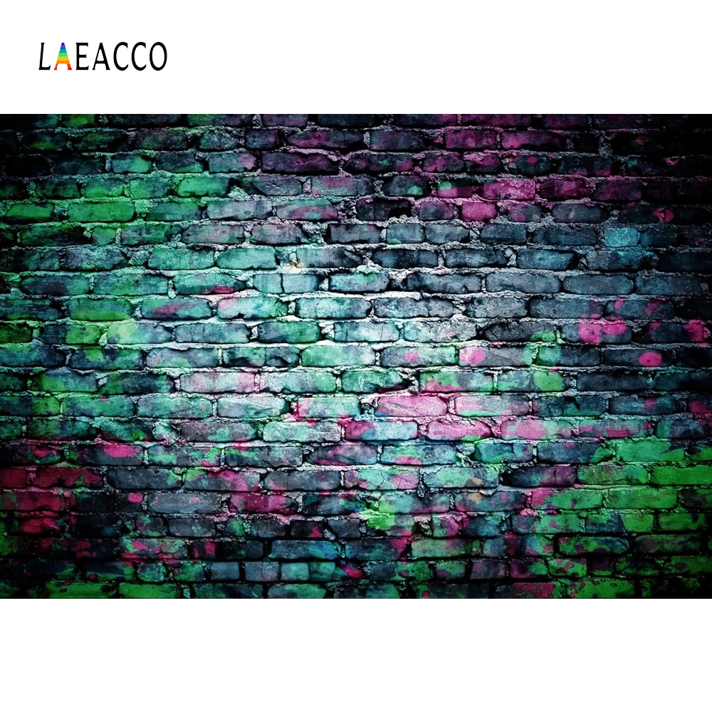 Laeacco темно граффити на кирпичной стене для портретной фотосъемки в стиле гранж с