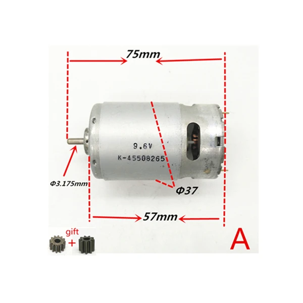A 9.6V Двигатель RS-550VC постоянного тока 9,6 в 10,8 В 14,4 В 15000 об/мин Замена для HITACHI BOSCH DeWALT Hilti Makita WORX METABO Аккумуляторная дрель Ryobi двигатель - Цвет: A 9.6V