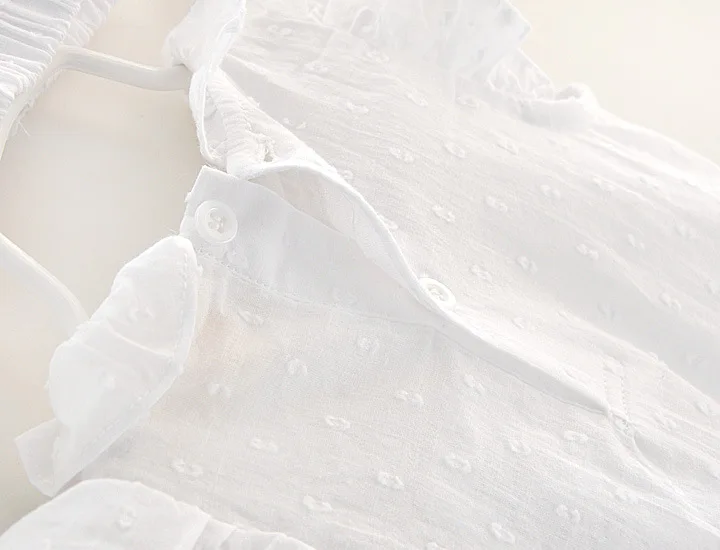 Новый летний хлопковый короткий комбинезон с бантом для маленьких девочек