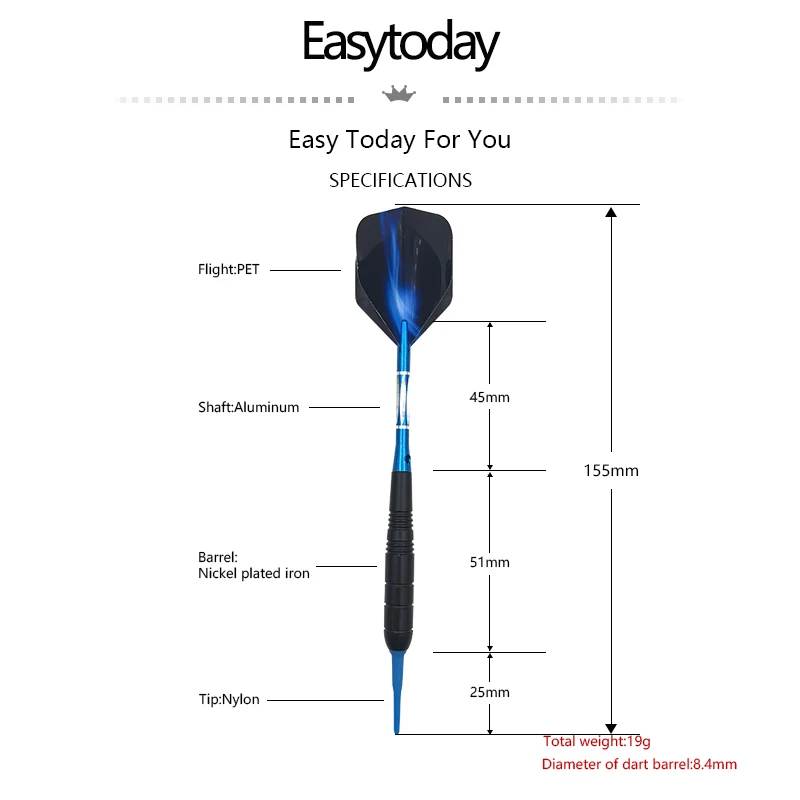 Easytoday 3 шт./компл. Дартс электронные Профессиональные Товары для соревнований