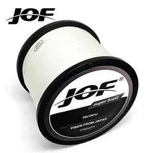 White 8 прядей 300 м 500 м 1000 м JOF PE 9 видов цветов плетеная леска для переплетения, сверхпрочная сверхмощная - Цвет: White