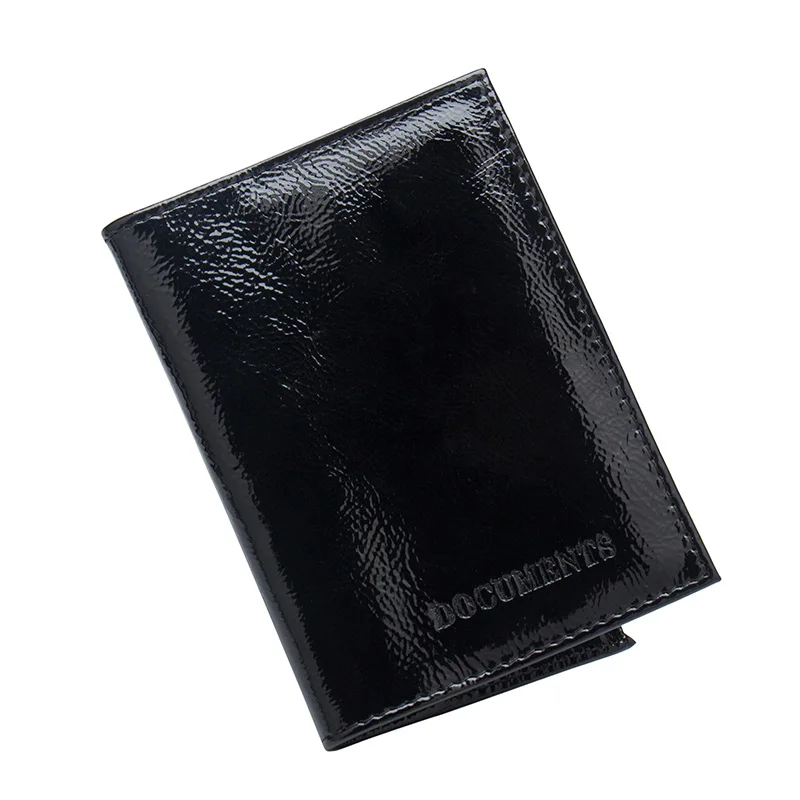 Black Russian soft Oil surface Auto Driver License Bag Genuine Leather Cover for Car Driving Documents Card Credit Holder - Цвет: Black