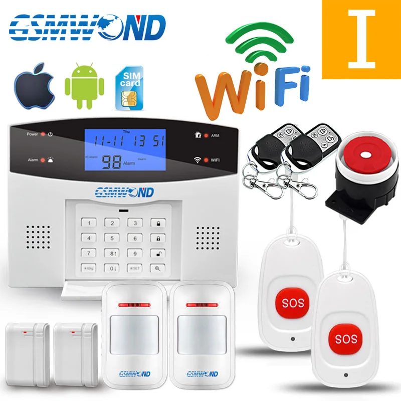 Wifi GSM PSTN домашняя охранная сигнализация 433 МГц беспроводной датчик детектор охранной сигнализации автоматический набор записи IOS Android APP - Цвет: Type I