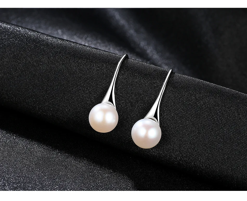 [MeiBaPJ]Natural Freshwater Pearl Fashion Drop Earrings Real 925 Sterling Silver Fine Charm Jewelry for Women | Украшения и