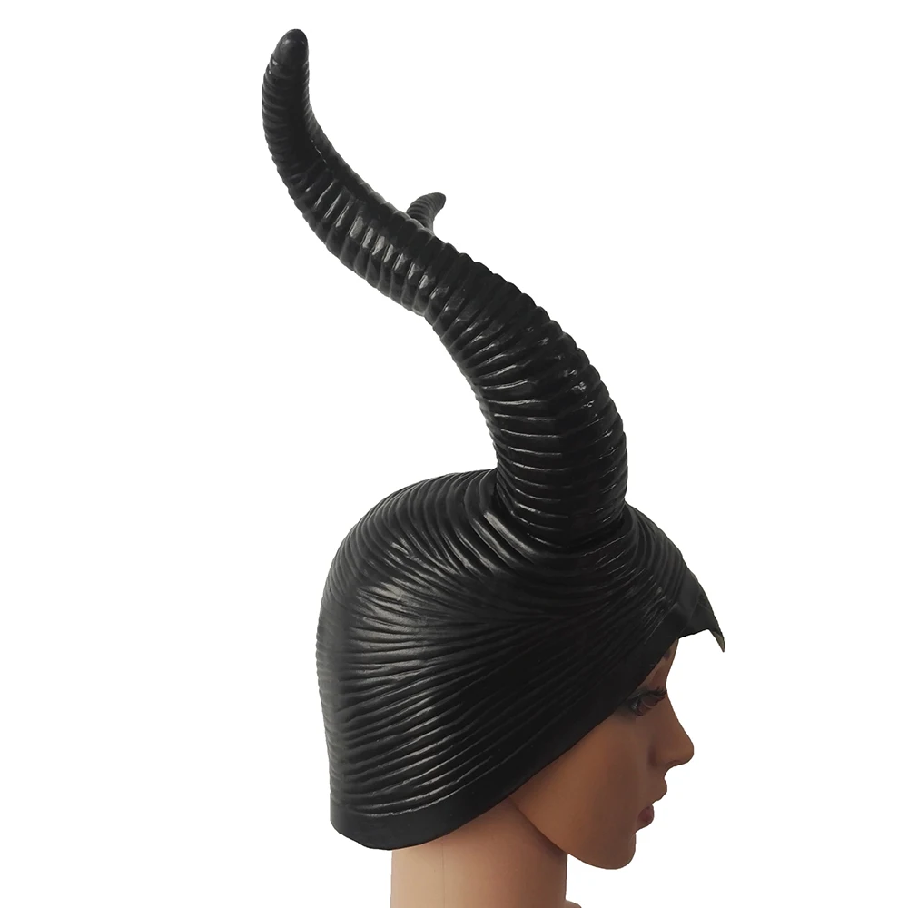 Ангелина Maleficent маска фильма Малефисента латексные рога головной убор Хэллоуин