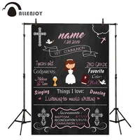 allenjoy girl first communion photography background pink custom blackboard personalized backdrop photobooth photophone fabric