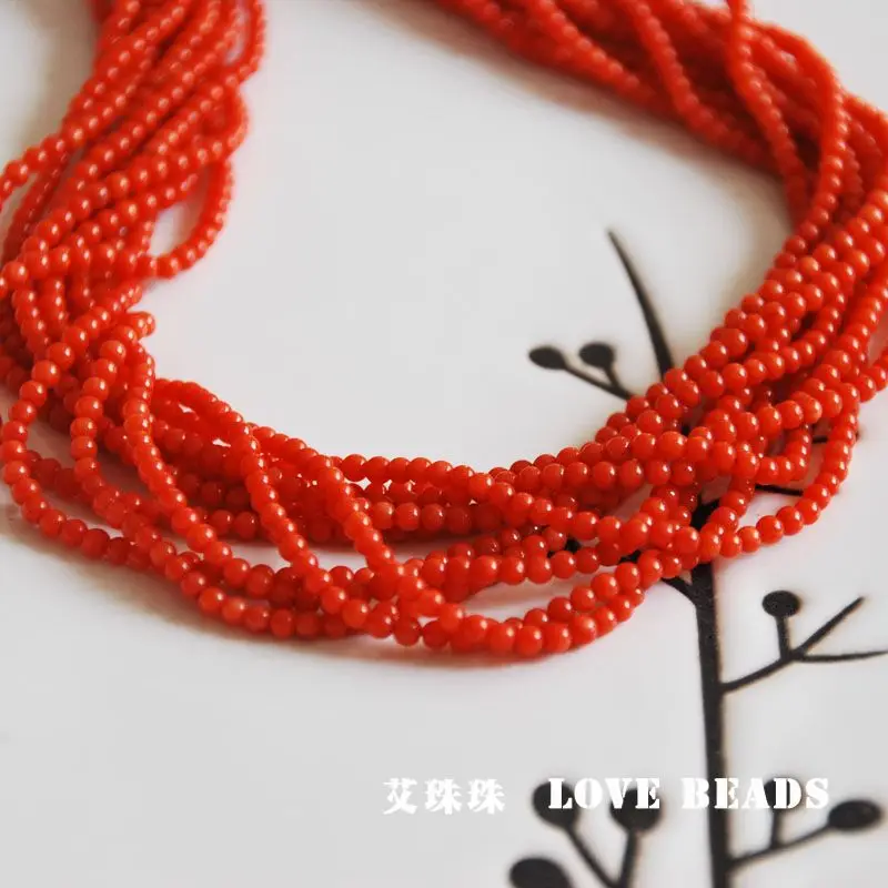 Оптовая продажа натуральная окрашенная Сардина красный коралл 2 мм 3 15 &quot/38 см