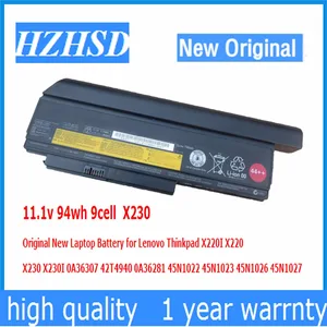 11 1v 94wh 9cell x230 original new laptop battery for lenovo thinkpad x220i x220 x230i 0a36307 42t4940 0a36281 45n1022 45n1023 free global shipping