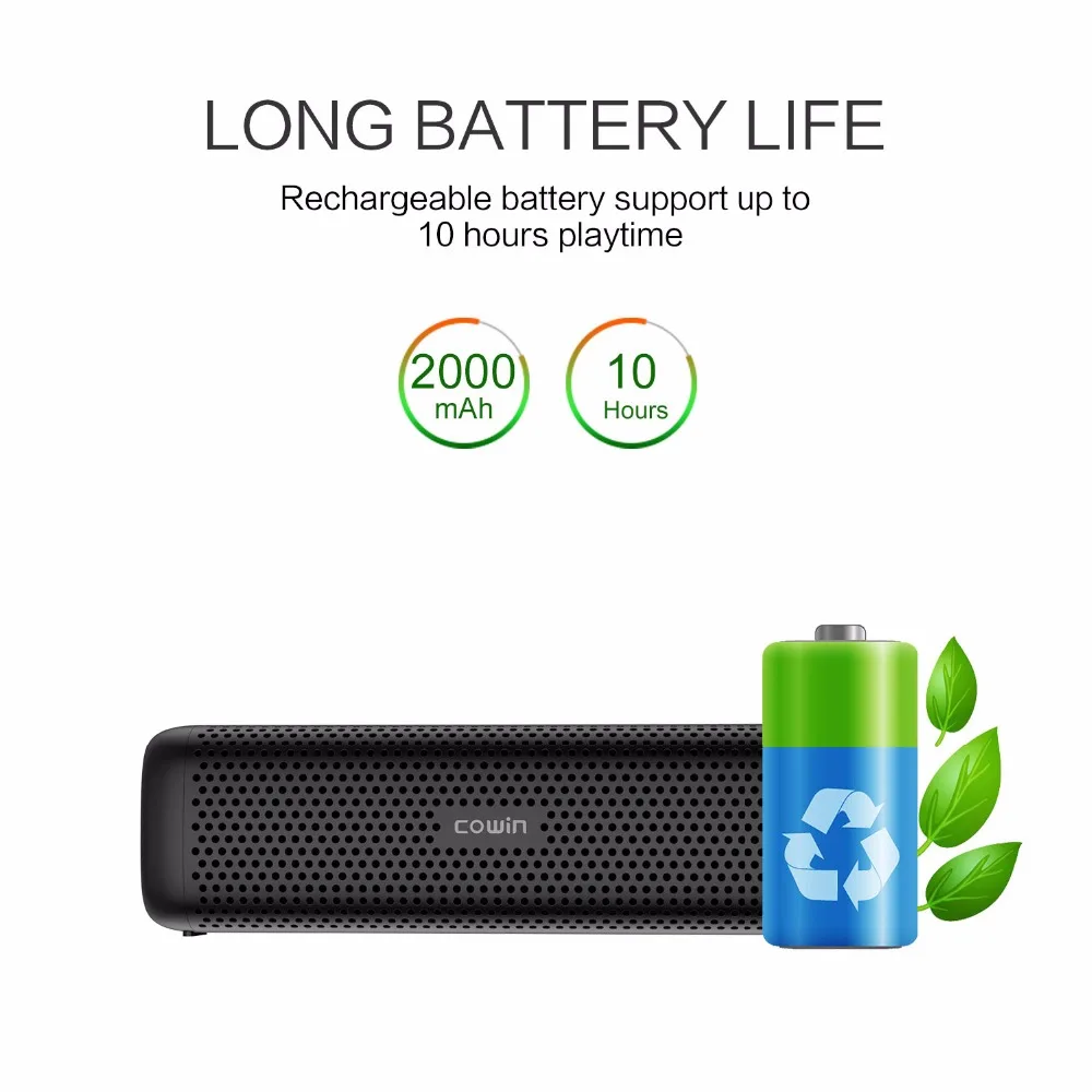 Cowin 6110 мини Беспроводной Bluetooth 4.1 Стерео Портативный Динамик с 16 Вт Enhanced Bass