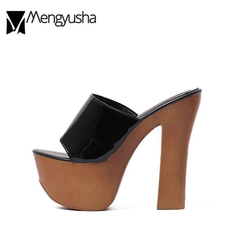 Сандалии женские из лакированной кожи на очень высоком каблуке брендовые