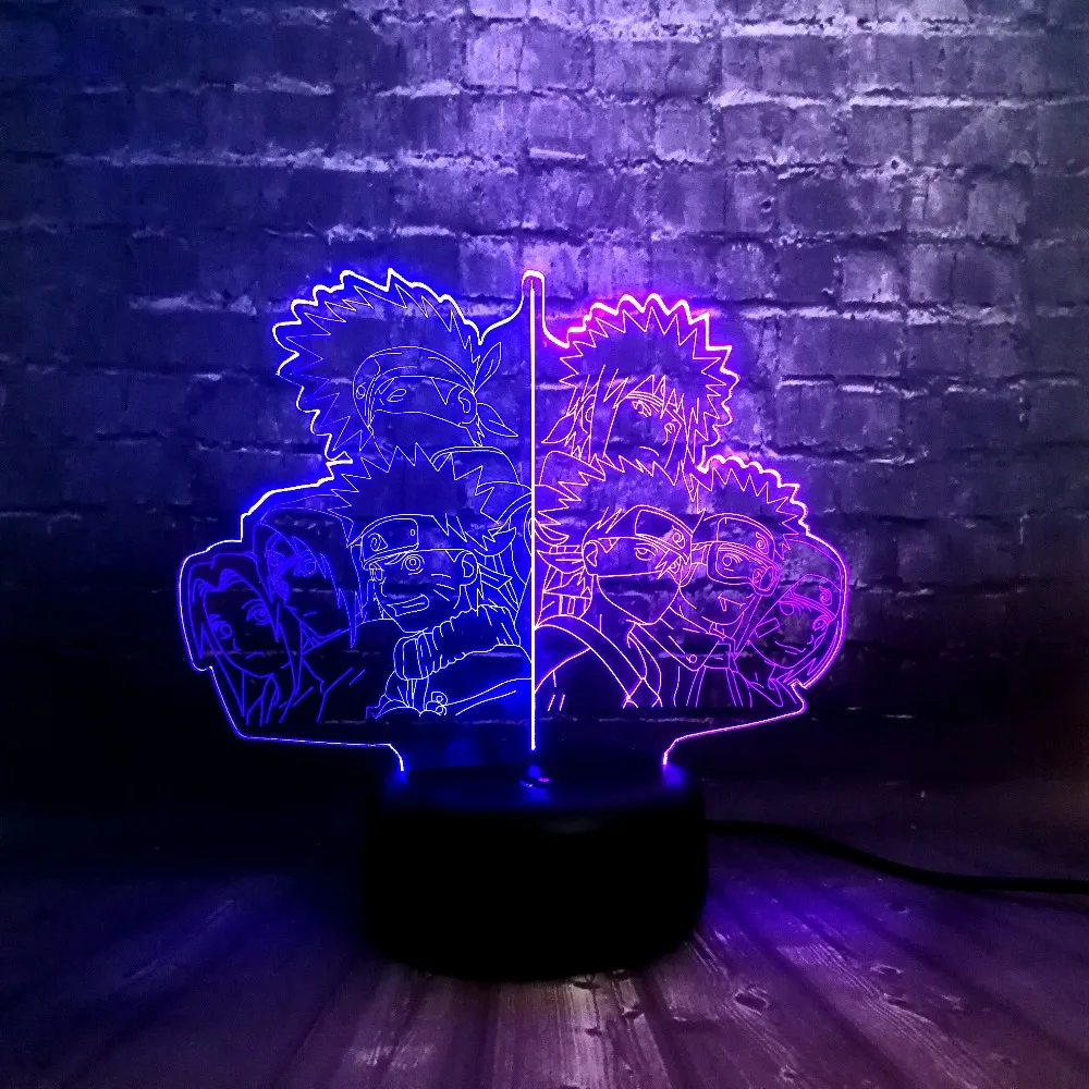 Новый 3D Лава смешанный 7 цветов изменить Uzumaki Наруто японского аниме тема блеск