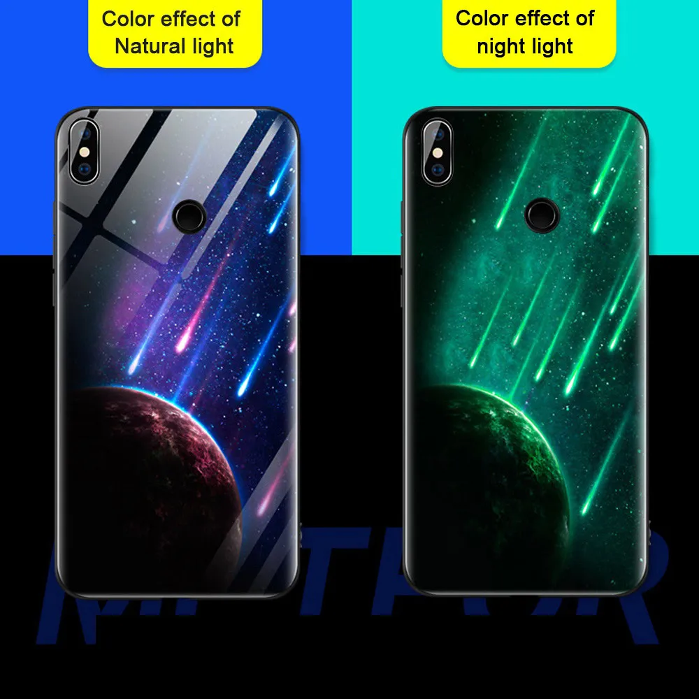 Чехол из светящегося стекла с тигром для iPhone X, 8, 7 Plus, 6, 6 S, 6 Plus, милая задняя крышка из Звездного стекла для телефона с изображением оленя, метеора, туманности, Fundas, бренд