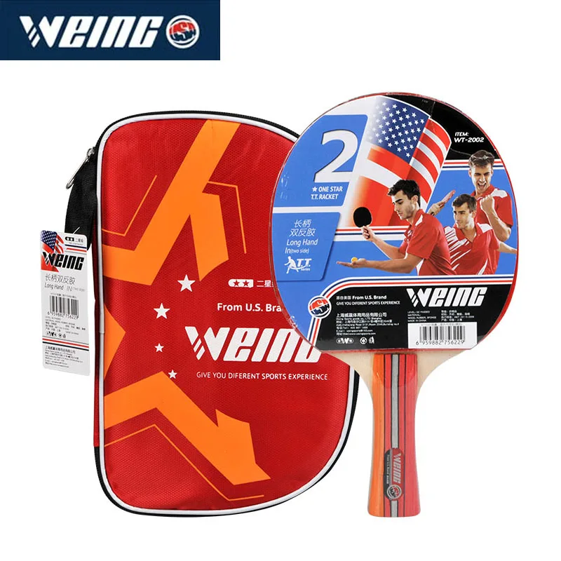 Горячая Распродажа 2018 новый бренд WEING WT2002 резиновая двухсторонняя ракетка для