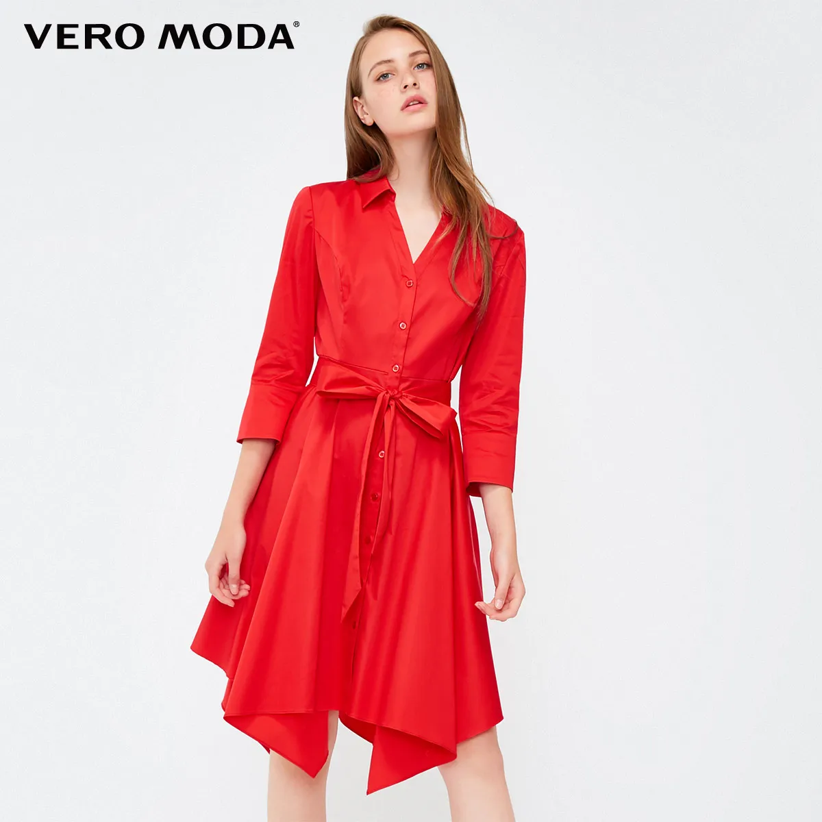 Vero Moda платье-рубашка с v-образным вырезом и пуговицами на запястье | 31837C507