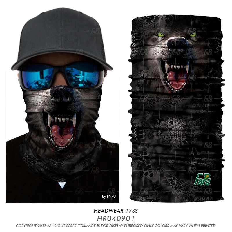3D животное бесшовная бандана шеи трубка мотоциклетная маска для лица Winproof Лыжная