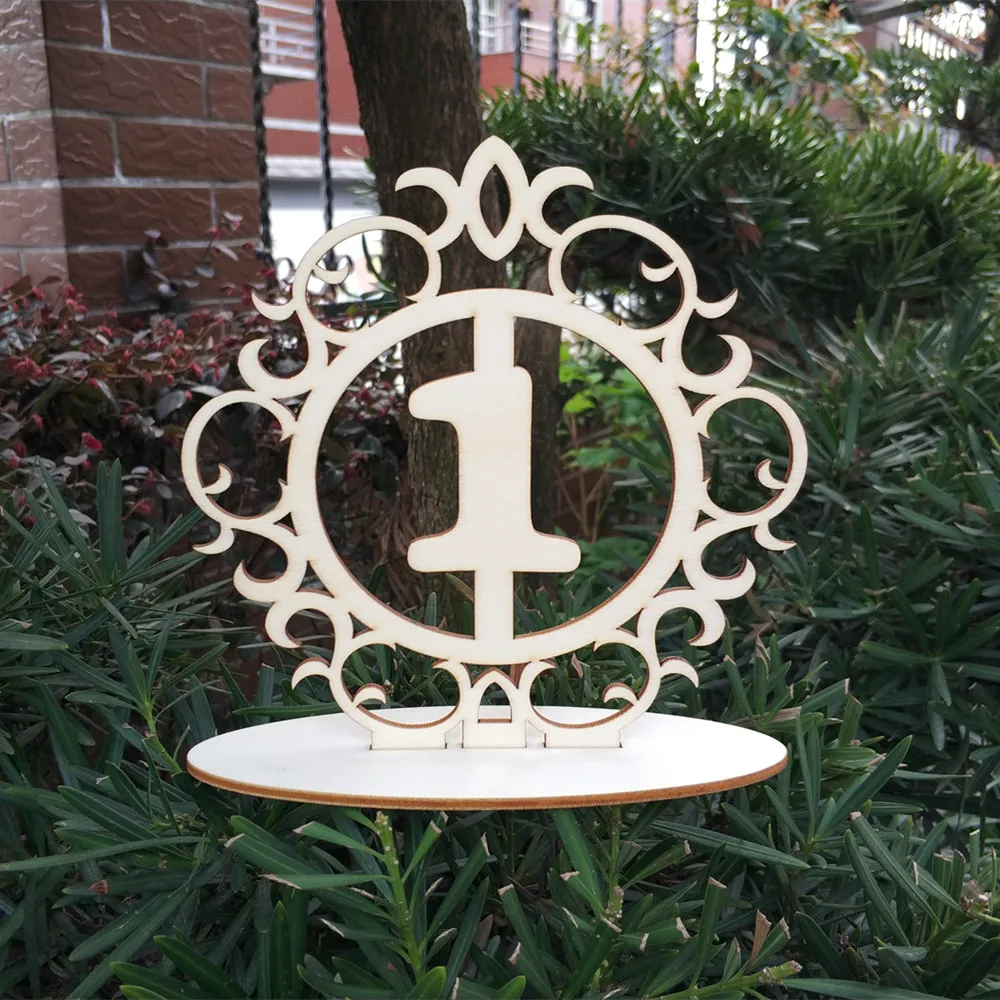 10pcs Floral Vintage Elegant Freestanding 3D Wood Table Number Stands Wedding Bridal Baby Shower Party Decoration | Дом и сад