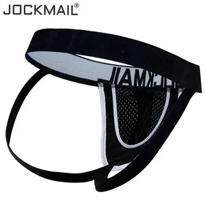 Джоки JOCKMAIL мужские с мешочком для пениса, Брендовое пикантное нижнее белье, дышащие трусы-танга, слипы для геев
