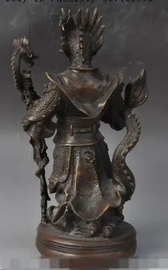 S01549 8&quotChina Folk myth Bronze Stand Dragon King Lord Rain God Long Wang Buddha Statue | Дом и сад