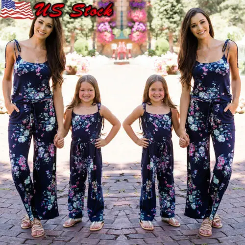 Комбинезон для мамы и дочки с цветочным принтом | Мать ребенок