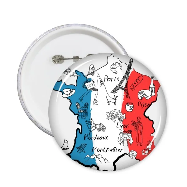 5 шт. карта город Франция отметка знаковая Национальный флаг архитектура