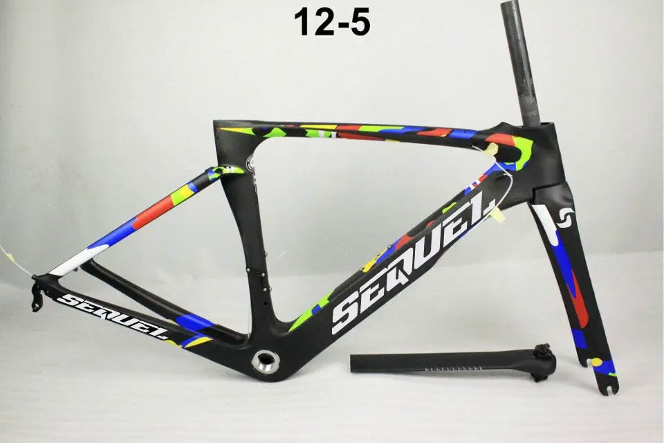 8 DC012 SEQUEL carbon road bike frame Toray T1000 PF30/BB30/BSA frame+fork+seatpost+clamp+headset+heaset cover cadre velo DIY - Цвет: 8