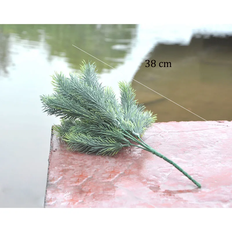 Artificial Pine tree branches Christmas plastic flower arrangement DIY wreath leaves for decoration fake plants | Дом и сад