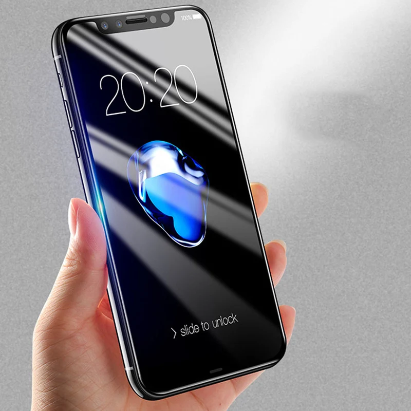 Romiky 5D изогнутый край закаленное Стекло для IPhone X 10 Экран протектор жесткий