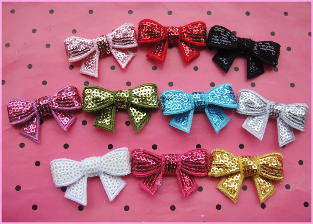 Бесплатная доставка оптовая продажа разные цвета аппликация с бантом и