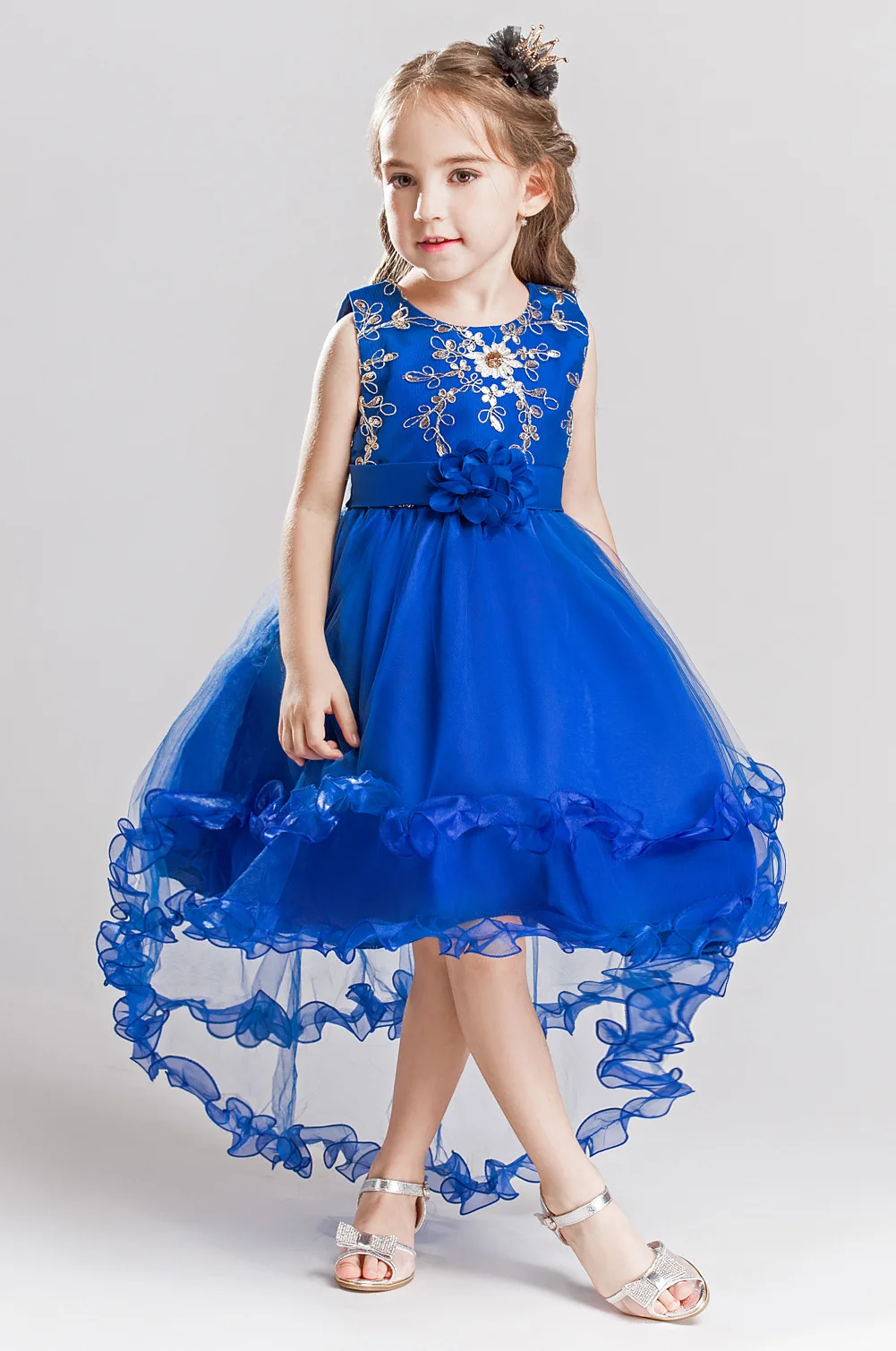 Fancy Gorgeous Girls Boutique Clothing Princess Girl Dresses for Wedding and Party Cocktail Pageant Gowns Asymmetric Kids Dress | Детская