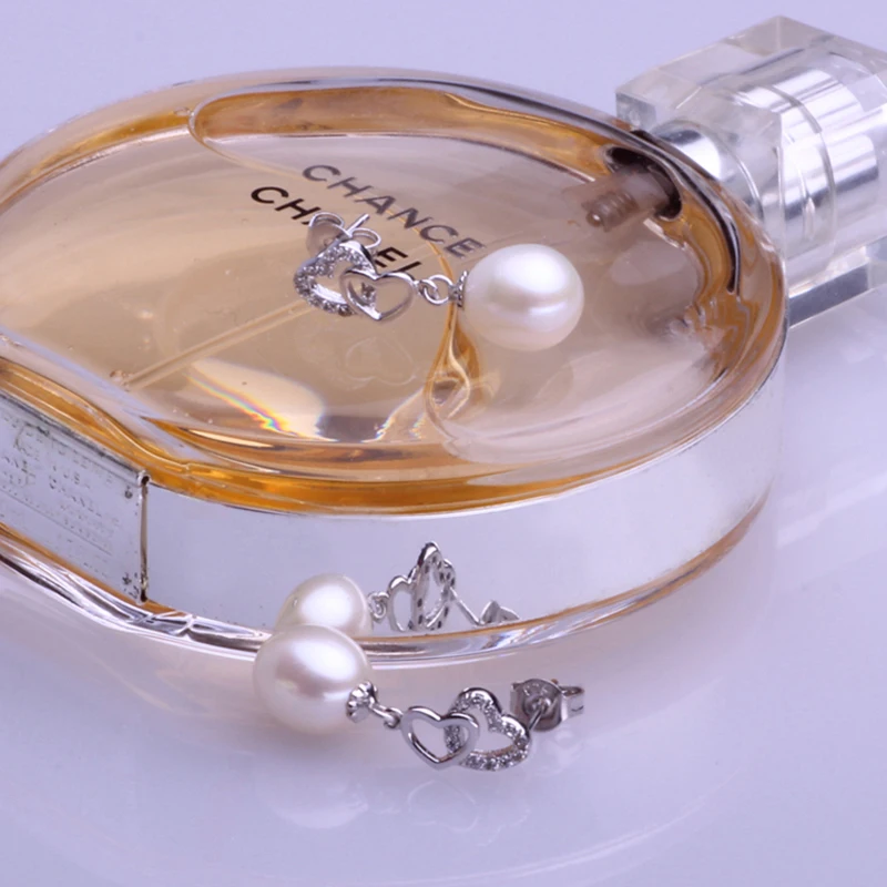 Женский комплект украшений из серебра 925 пробы серьги с натуральным жемчугом