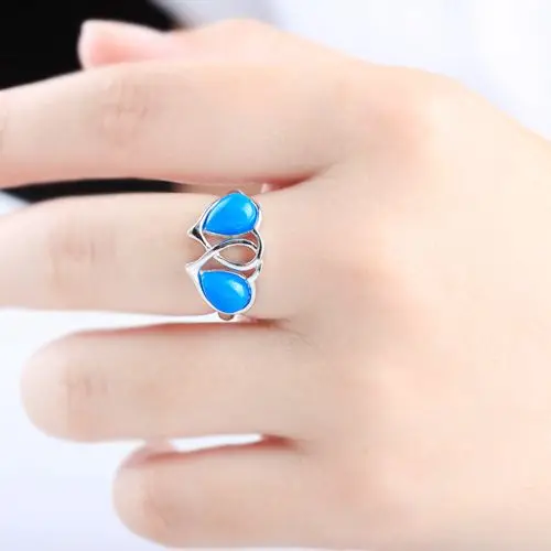 Sterling Silver 925 Pear Cabochon 6x8mm Semi Mount Engagement Ring Setting Fine Jewelry | Украшения и аксессуары