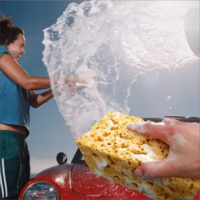 Новая модная желтая мини губка для мытья автомобиля Чистящая инструменты