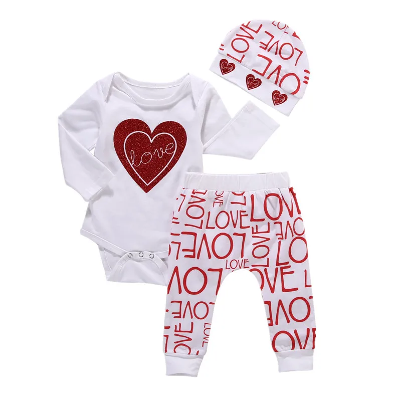 Комбинезон с сердечками для новорожденных и маленьких девочек штаны шапочка