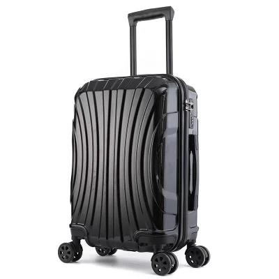polish black zipper Новые дорожные чемоданы с алюминиевой рамой viagem com rodinhas багаж на колесиках - Цвет: polish black zipper