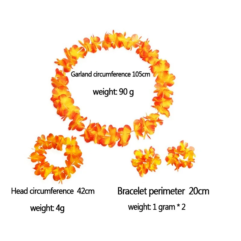 Гавайские вечерние Искусственные цветы leis гирлянда на шею браслет пляжные Цветы
