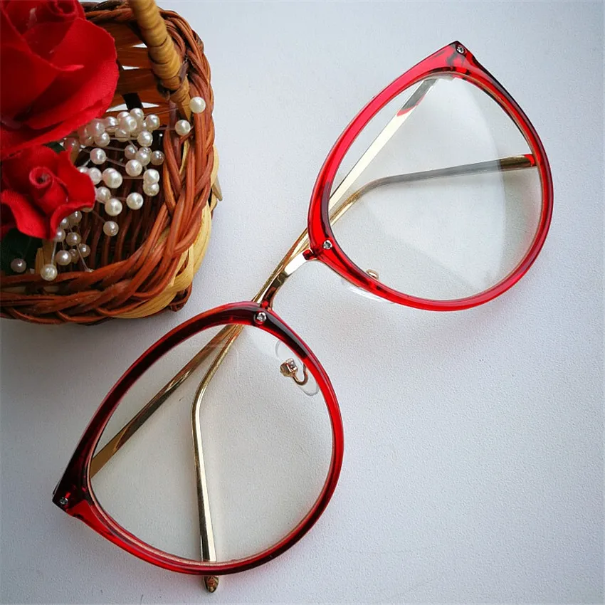 

Imwete Optical Transparent Glasses Women Myopia Eyeglasses Frames Metal Spectacles Clear Lenses Women's Glasses