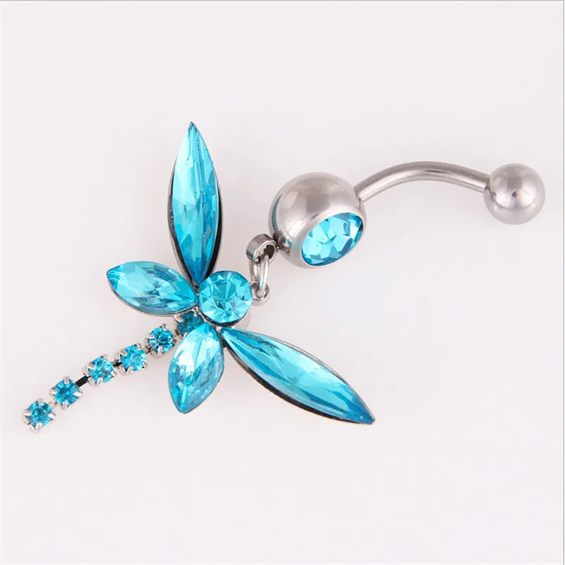 Хирургическая сталь милые животные бабочка болтаются пупка кольца двойной