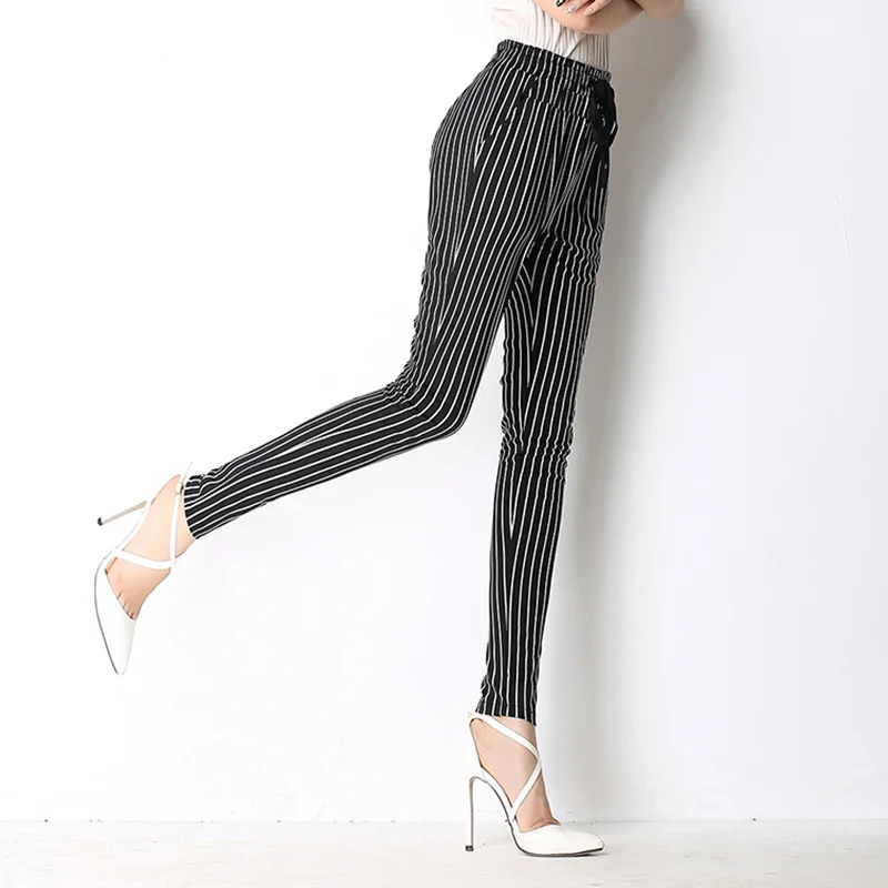 UNINICE Stripe Bottoms Women Harem Pants Casual Capri Women's Clothing Elastic Waist Summer OL Angle-Length Trouser Pant Brand | Женская