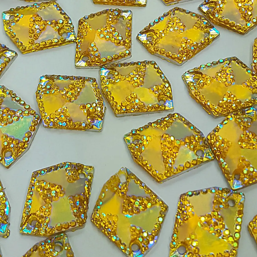 Блестящие желтые камни и кристаллы AB из смолы разразразы стразы для шитья