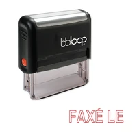 bbloop french language faxe le self inking stamp rectangular laser engraved red
